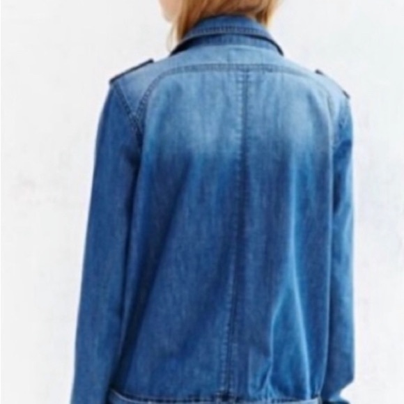 Urban Outfitters x One Teaspoon Slouchy Distressed Denim Moto Jacket XS - Picture 3 of 9